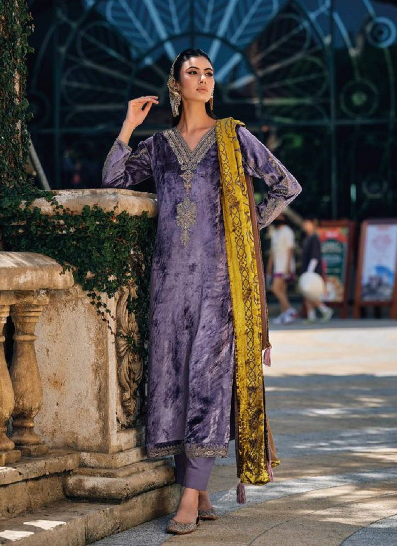 Guzarish Cinderella Velvet Designer Salwar Suits Catalog
